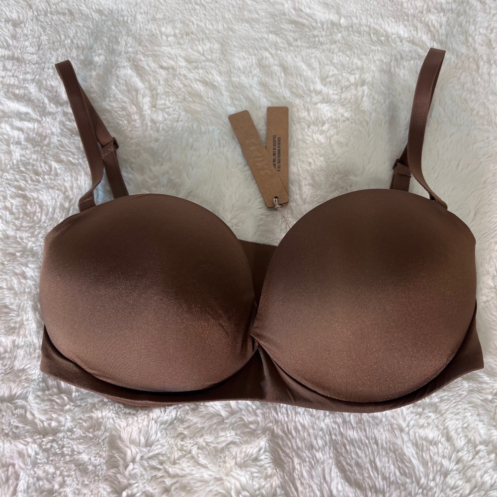 SKIMS Women's Ultimate Push-Up Strapless Bra Jasper Brown 32DD BA-BAN-3208 NWT